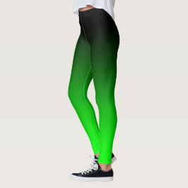 Moderne Minimalistische Zwarte Limegroene Gradiënt Leggings