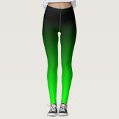 Moderne Minimalistische Zwarte Limegroene Gradiënt Leggings (Voorkant)