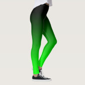 Moderne Minimalistische Zwarte Limegroene Gradiënt Leggings (Rechts)