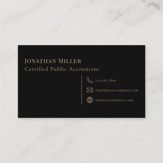 Moderne minimalistische zwarte Logo Visitekaartje (Voorkant)