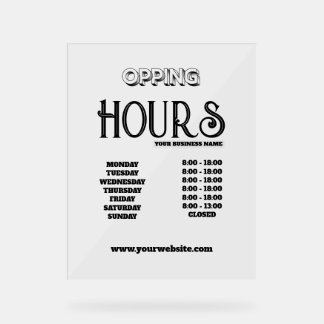 Moderne Minimalistische Zwarte Logo Zakelijke Open Acryl Bord