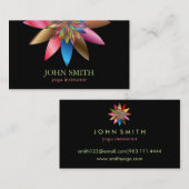 Moderne minimalistische zwarte Lotus Yoga-instruct Visitekaartje (Voorkant / Achterkant)