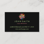 Moderne minimalistische zwarte Lotus Yoga-instruct Visitekaartje (Achterkant)