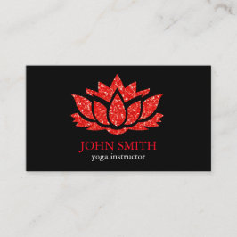 Moderne minimalistische zwarte Lotus Yoga-instruct Visitekaartje