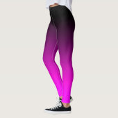 Moderne Minimalistische Zwarte Magenta Gradiënt Leggings (Links)