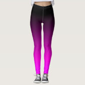 Moderne Minimalistische Zwarte Magenta Gradiënt Leggings (Voorkant)