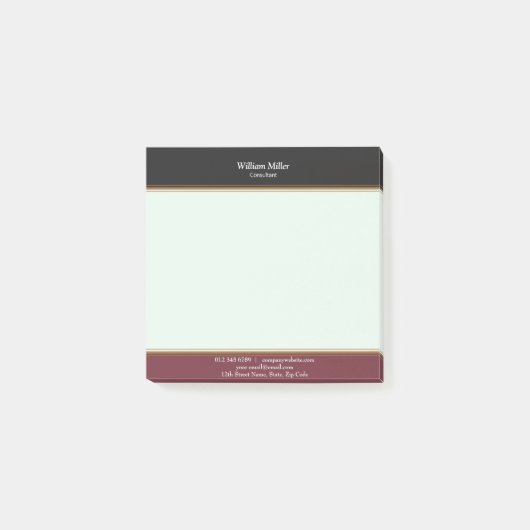 Moderne minimalistische zwarte maroon Stripes Post-it® Notes (Voorkant)