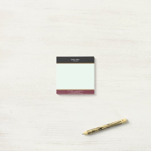 Moderne minimalistische zwarte maroon Stripes Post-it® Notes (Op bureau)