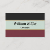 Moderne minimalistische zwarte maroon Stripes Visitekaartje (Voorkant)