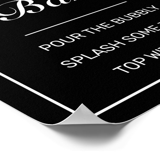 Moderne minimalistische zwarte Mimosa-bordbevestig Poster (Hoek)