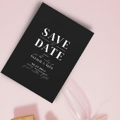 Moderne minimalistische zwarte monogram QR-code Save The Date