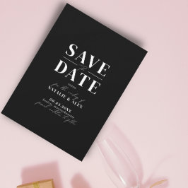 Moderne minimalistische zwarte monogram QR-code Save The Date