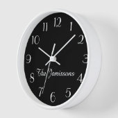 Moderne minimalistische zwarte naam: witte sierwan (Hoek)