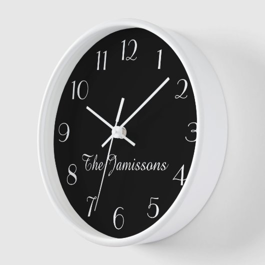 Moderne minimalistische zwarte naam: witte sierwan (Hoek)