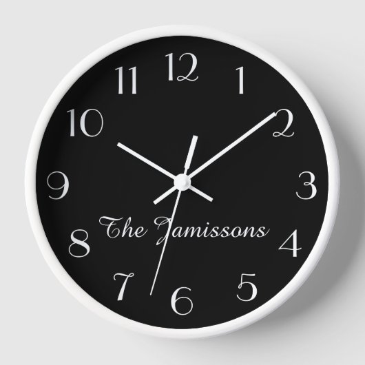 Moderne minimalistische zwarte naam: witte sierwan (Voorkant)