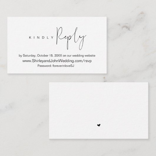 Moderne minimalistische, zwarte, online website RS Informatiekaartje (Voorkant / Achterkant)