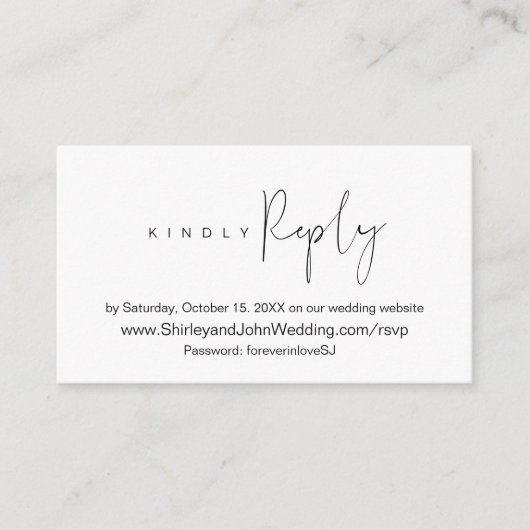 Moderne minimalistische, zwarte, online website RS Informatiekaartje (Voorkant)