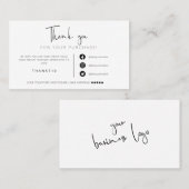 Moderne minimalistische zwarte orde bedankt uw bed visitekaartje (Voorkant / Achterkant)