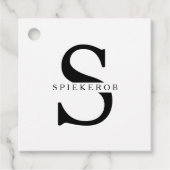 Moderne, minimalistische zwarte, persoonlijke naam bedankjes labels (Voorkant)