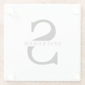 Moderne, minimalistische zwarte, persoonlijke naam glazen onderzetter (Achterkant)