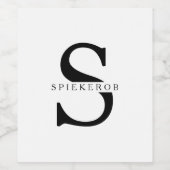 Moderne, minimalistische zwarte, persoonlijke naam wijn etiket (Enkel label)