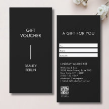 Moderne Minimalistische Zwarte QR Code Cadeaubon
