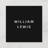 Moderne minimalistische zwarte QR-code voor social Vierkante Visitekaartje (Voorkant)