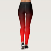 Moderne Minimalistische Zwarte Rode Gradiënt Leggings (Achterkant)