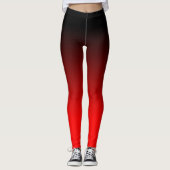 Moderne Minimalistische Zwarte Rode Gradiënt Leggings (Voorkant)