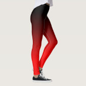 Moderne Minimalistische Zwarte Rode Gradiënt Leggings (Rechts)