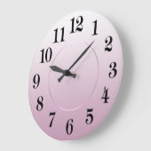 Moderne minimalistische zwarte roze Arabische cijf Grote Klok (Hoek)