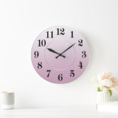 Moderne minimalistische zwarte roze Arabische cijf Grote Klok (Huis)