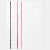 Moderne, minimalistische zwarte roze lijnen fleece deken (Voorkant)