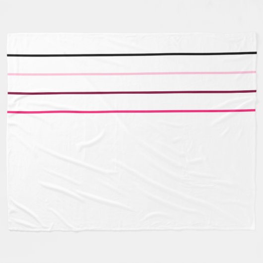 Moderne, minimalistische zwarte roze lijnen fleece deken (Voorkant (Horizontaal))