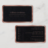 Moderne minimalistische zwarte Rozen gouden rand Visitekaartje (Voorkant / Achterkant)