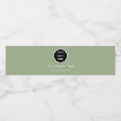 Moderne Minimalistische Zwarte Salie Aangepaste lo Waterfles Etiket (Enkel label)