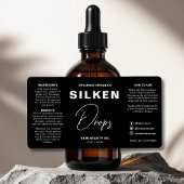 Moderne Minimalistische Zwarte Schoonheid Cosmetis Etiket