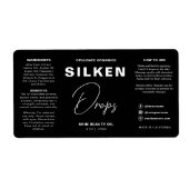 Moderne Minimalistische Zwarte Schoonheid Cosmetis Etiket (Voorkant)