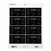 Moderne Minimalistische Zwarte Schoonheid Cosmetis Etiket (Full Sheet)