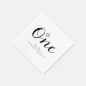 Moderne Minimalistische Zwarte Script 1e Verjaarda Servet (Hoek)