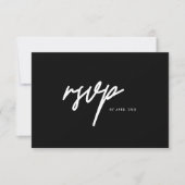 Moderne Minimalistische Zwarte Script Afstudeerfee RSVP Kaartje (Voorkant)