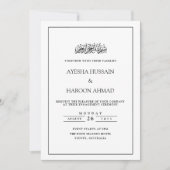 Moderne minimalistische zwarte Script Engagement P Kaart (Voorkant)