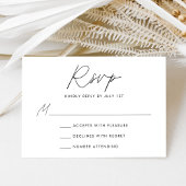 Moderne Minimalistische Zwarte Script Trouw RSVP Kaartje
