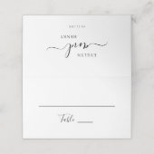 Moderne Minimalistische Zwarte Script Trouwtafel Plaatskaartje (Buitenkant ongevouwen)