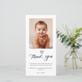 Moderne Minimalistische Zwarte Script Verjaardagsf Bedankkaart (Staand voorkant)