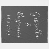 Moderne minimalistische zwarte-scriptweddenschapst fleece deken (Voorkant (Horizontaal))