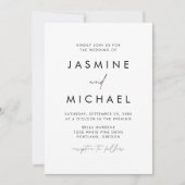 Moderne, minimalistische zwarte-scriptweduwen kaart (Voorkant)