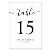 Moderne, minimalistische zwarte-scriptweduwen kaart (Achterkant)