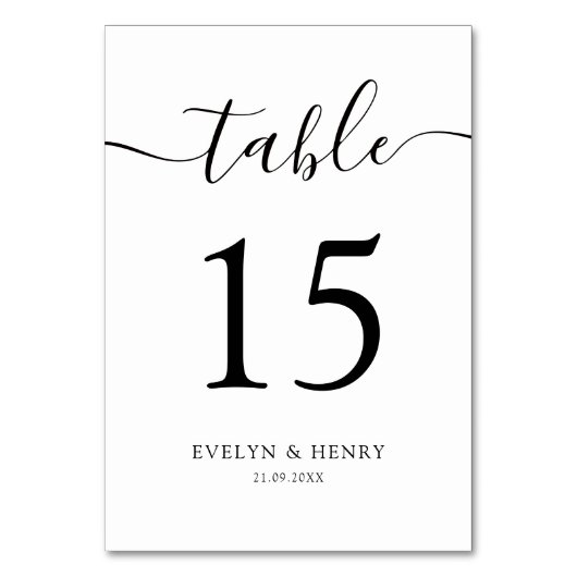 Moderne, minimalistische zwarte-scriptweduwen kaart (Voorkant)