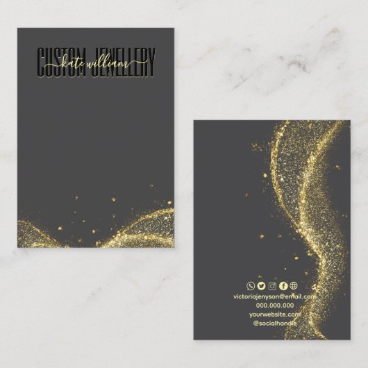 Moderne minimalistische zwarte sieraden display ka visitekaartje (Voorkant / Achterkant)